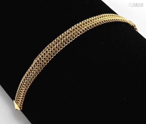 Vintage 14K Gold Italy Designer Mesh Bracelet