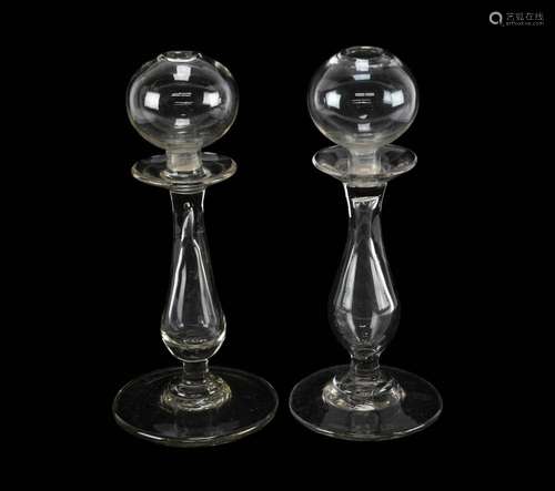 Early American Handblown Glass Candlesticks