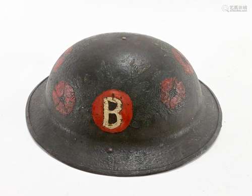 Rare WWI Painted B Roses Doughboy Helmet