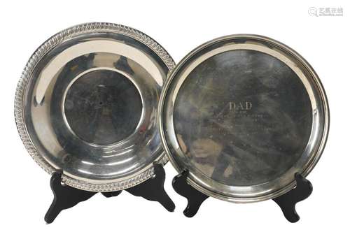 Vintage Sterling Silver Heavy Serving Plates