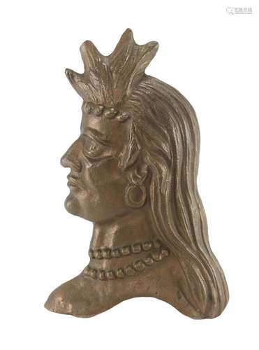 Vintage Native American Bronze Plaque