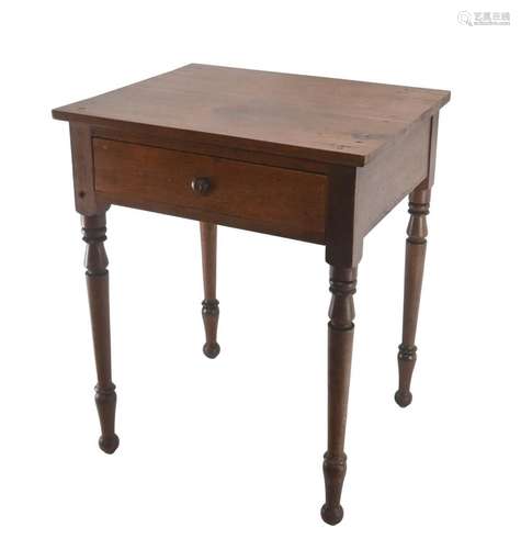 Early N.C. Walnut One Drawer Country Sheraton Table