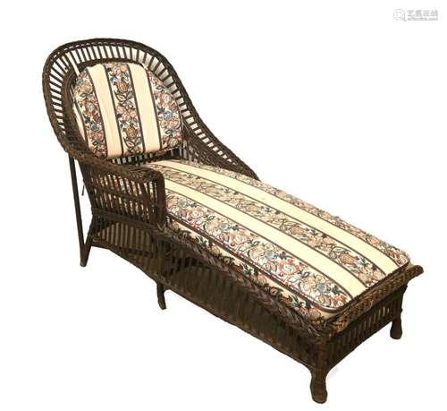 Very Fine Antique Wicker Chaise Lounge