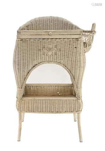 Vintage Wicker Sewing Stand Basket