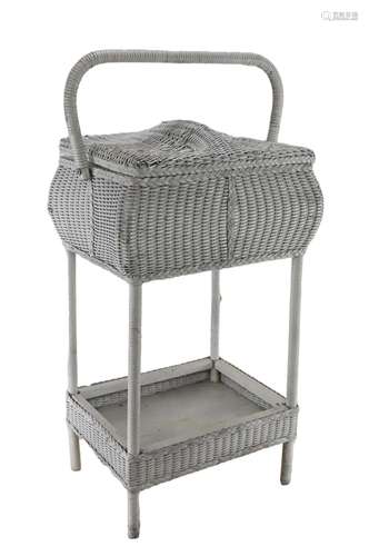 Vintage Wicker Sewing Stand Basket