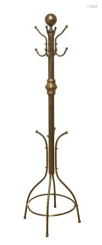 Antique Brass Standing Coat Rack