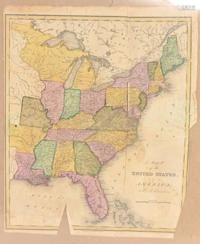 Rare Map Of The United States Of American By H.S. Tanner