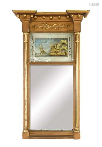 Early American Federal Gilt Trumeau Mirror