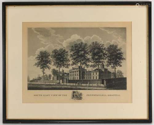 John G. Exilious Pennsylvania Hospital Art Engraving 1814