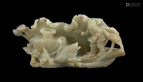 Antique Chinese Carved Hardstone Koi Fish Statue