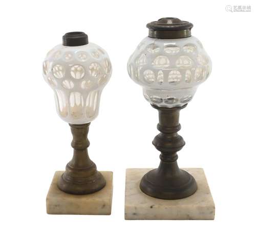 Early American Sandwich Glass Oil Lamps