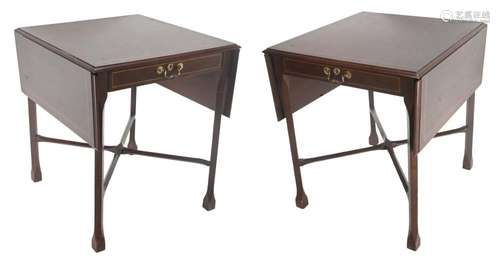 Pair Formal Mahogany Pembroke Style Tables