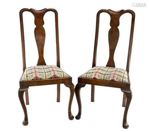 Pair Formal Queen Anne Style Chairs