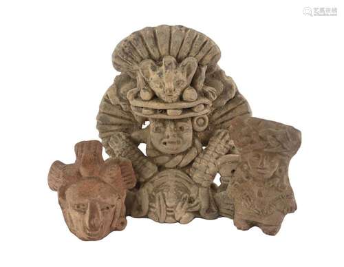 Aztec Pre Columbian Mayan Pottery Figures