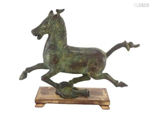 Vintage Asian Bronze Trotting Horse Statue