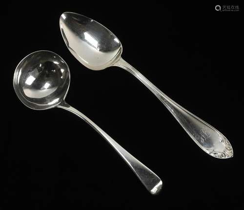 Antique English Silver Spoon And Ladle Estate Lot