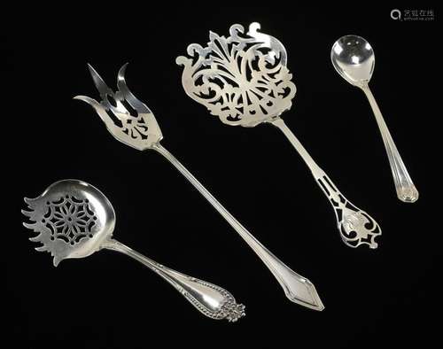 Antique Sterling Silver Serving Articles Estate Group Lot