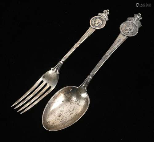 Gorham Sterling Silver Medallion Fork And Spoon