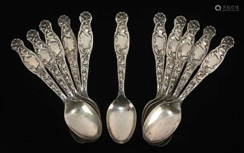 Whiting Sterling Silver Heraldic Teaspoons