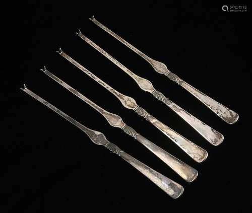 Rare Jens Andersen Denmark Sterling Silver Lobster Forks