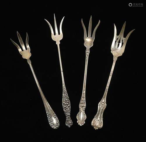 Antique Sterling Silver Lettuce Serving Forks