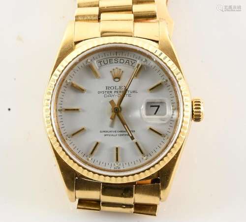 Rolex 18K Gold Oyster Perpetual Day Date Mens Wristwatch