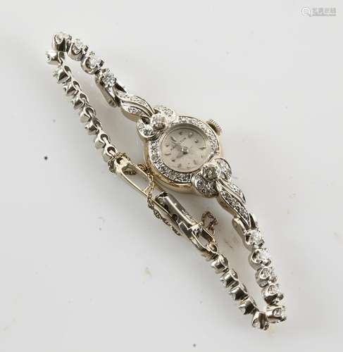 Hamilton 14K White Gold Diamonds Ladies Wristwatch