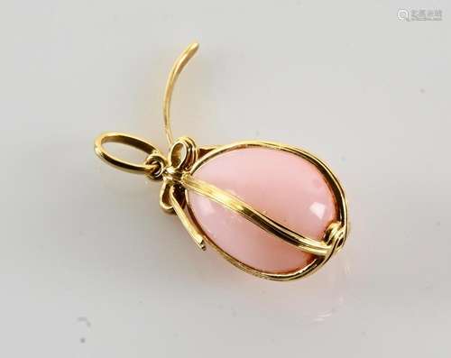 Tiffany & Co.18K Gold Schlumberger Jewelry Pink Opal Egg...