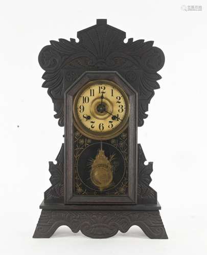 Antique Oak Time And Strike Kitchen Clock