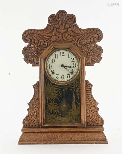 Antique E. Ingraham Oak Kitchen Clock