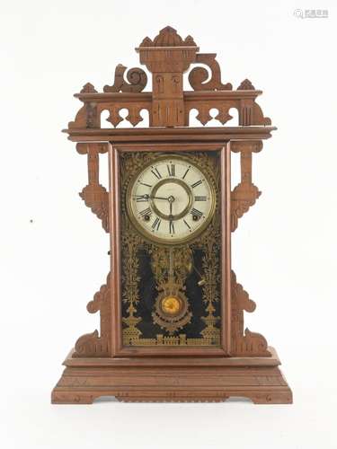 Antique Welch Eclipse Walnut Clock