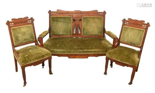 Walnut Victorian Eastlake Parlor Suite