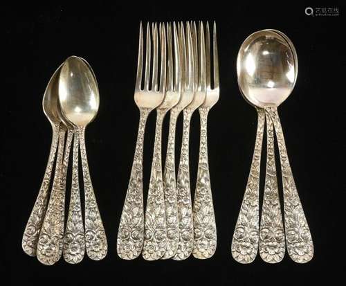 Schofield Sterling Hand Chased Rose Flatware Collection