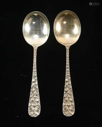 Schofield Sterling Baltimore Rose Soup Spoons