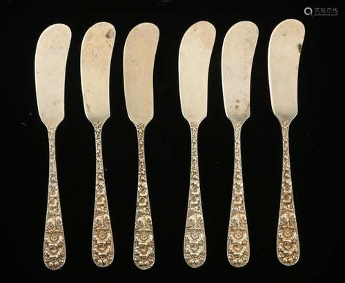 Stieff Sterling Silver Forget Me Not Butter Spreaders