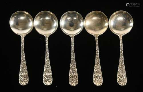 Stieff Sterling Silver Princess Hand Chased Spoons