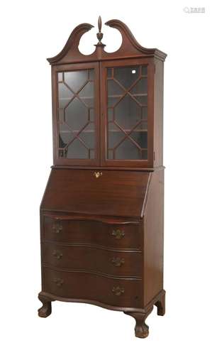 Formal Chippendale Style Secretary Bookcase