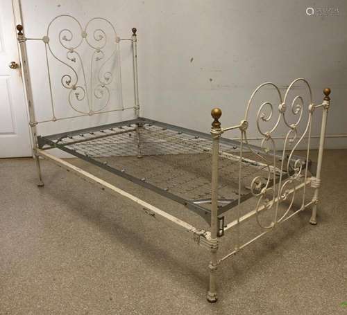 Fancy Victorian Iron Brass Youth Bed