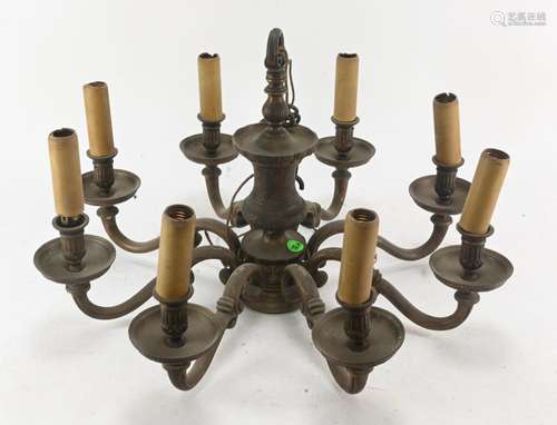 Antique Hanging Cast Brass Chandelier