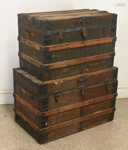 Antique Flat Top Estate Trunks