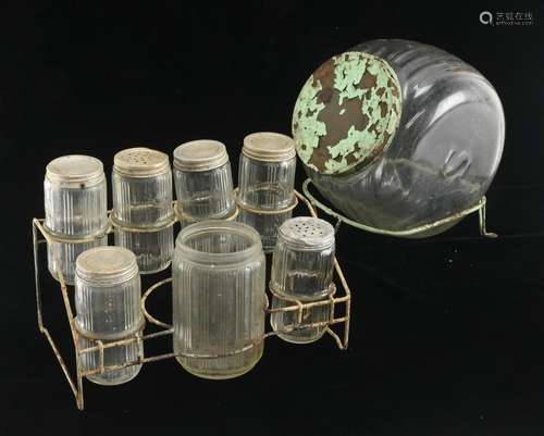 Vintage Sellers Cabinet Glass Jar Collection