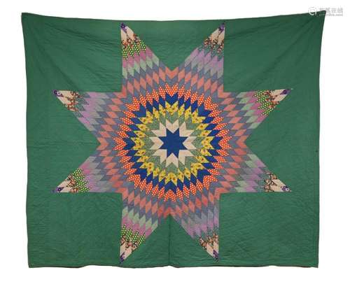 Very Fine N.C. Handmade 8 Pointed Star Quilt