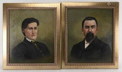 George T. Highly American Artist 1894 Pair Portraits