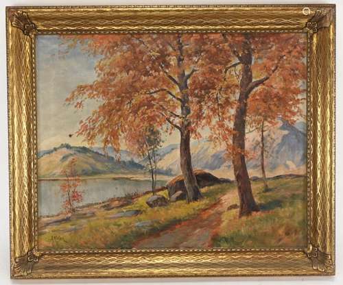 B. Major Artist Mountain Lake Fall Landscape Painting