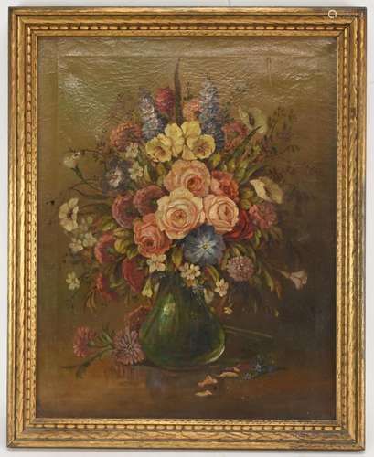 Victorian Still Life Flowers Oil Painting