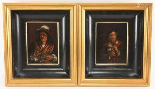 Victorian Pair Of Scottish Portraits Oil On Board