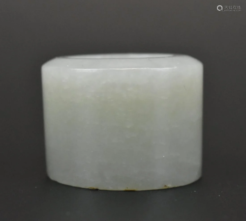 Chinese White Jade Archer Ring, Qing Dynasty