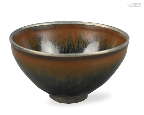 Chinese Jian Ware Hare's Fur Tea Bowl,Song Dynasty
