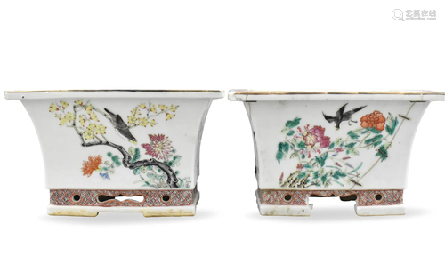 Pair of Chinese Famille Rose Jardinieres,19th C.