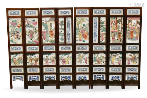 Set of 8 Chinese Famille Rose Panels, Tongzhi P.